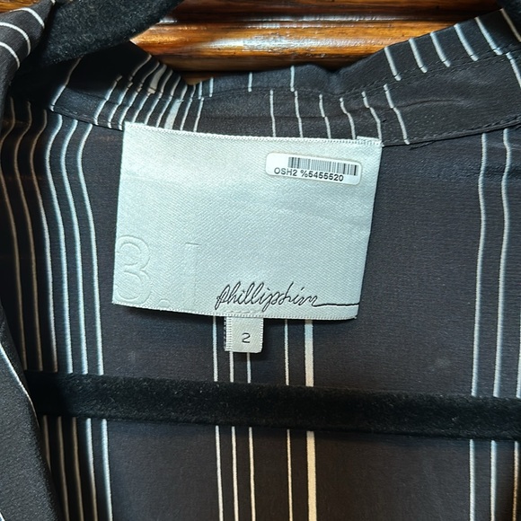 3.1 Phillip Lim Pinstripe Silk Double Breasted Pajama Jacket - Picture 5 of 8
